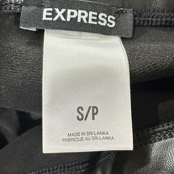 Express Faux Leather Pull On Pants Womens Small Black Skinny City Goth Leggings - Picture 5 of 14